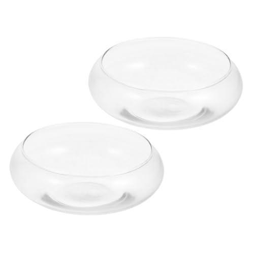 Mikikit 2 Stück Hydrokultur Blumentopf Aus Glas Blumenvase Seerosenschale Hydrokultur Pflanzgefäß Rundes Aquarium Durchsichtiges Terrarium Rundes Fischglas Bonsai Pflanzgefäß von Mikikit