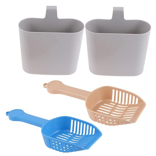 Mikikit 2stücke Teiliges Katzenstreuschaufel-Set Mit Aufbewahrungsbehälter Reinigungstool Für Katzen Und Hundetoiletten Langlebig Und Komfortabel Anwendung Blau Khaki von Mikikit