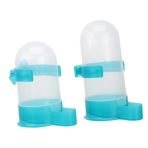 Mikikit 2 Stück Vogelfütterer Hühnerfutter Vogel Fütterer Coop Vogelspielzeug Wasserspender Für Hunde Eingesperrt Tür Spender Für Wassernapf Für Hunde Käfig Haustier Kaninchen Plastik Blue von Mikikit