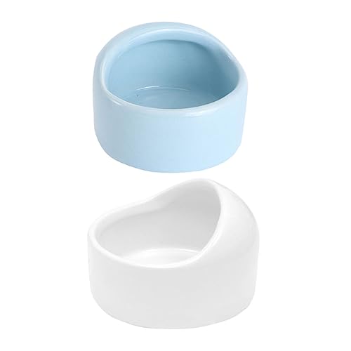 Mikikit 2Stücke Ceramic Hamster Food Bowl Tip Pet Feeding Dish for Small Animals Material for Hamsters Rabbits and Squirrels Color von Mikikit