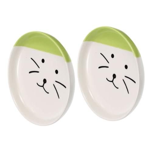 Mikikit 2Stücke Flache Keramik Katzenschalen Moderne Haustier Futterplatten Grünem Katzenmotiv rutschfest Und Ergonomisch Für Katzen Und Kätzchen Erleichtert Das Füttern Mikikit 2Stücke Flache Keramik Katzenschalen Moderne Haustier Futterplatten Grünem Katzenmotiv rutschfest Und Ergonomisch Für Katzen Und Kätzchen Erleichtert Das Füttern von Mikikit