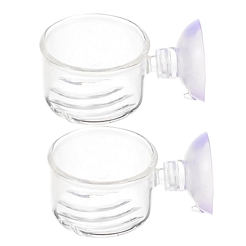 Mikikit 2Stücke Futterbecher für Aquarium Blutwurm Futterhalter mit Saugnapf für Futterverteilung und Einfache Handhabung Süßwasserumgebungen von Mikikit