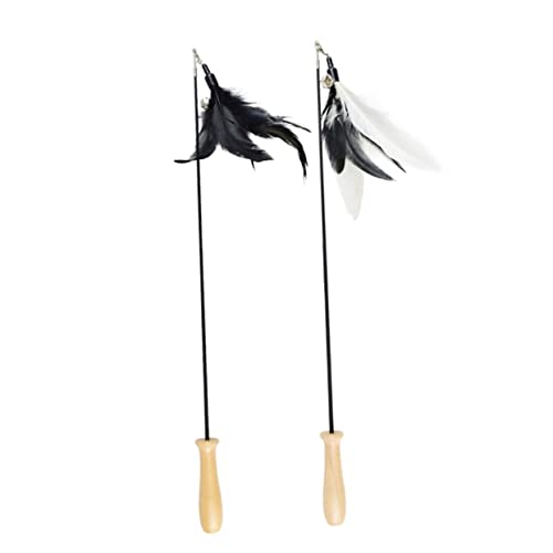 Mikikit 2Stücke Interaktive Katzen Teaser Sticks Mit Holzgriff Teleskopierbar Austauschbare Federköpfe Schwarze Weiße Federn Für Gesunde Katzenbeschäftigung Und Stressabbau Mikikit 2Stücke Interaktive Katzen Teaser Sticks Mit Holzgriff Teleskopierbar Austauschbare Federköpfe Schwarze Weiße Federn Für Gesunde Katzenbeschäftigung Und Stressabbau von Mikikit