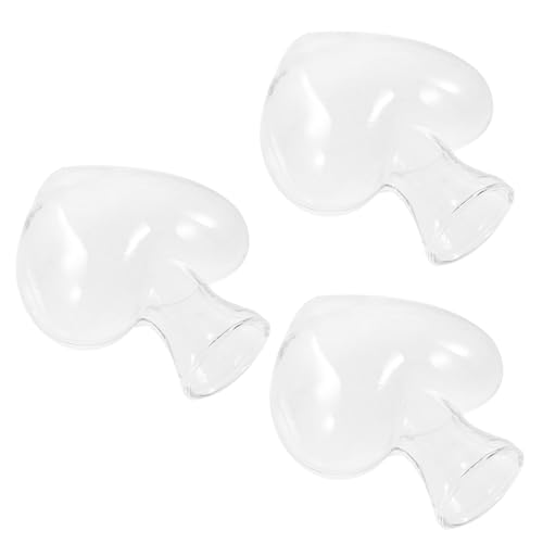 Mikikit 3 Stück Herzförmige Glasvase aus Hochwertigem Borosilikat Dekorative Hydroponik Pflanzgefäße für Zuhause Kreative Blumenvase für Tischdekoration und Frische Pflanzenarrangements von Mikikit