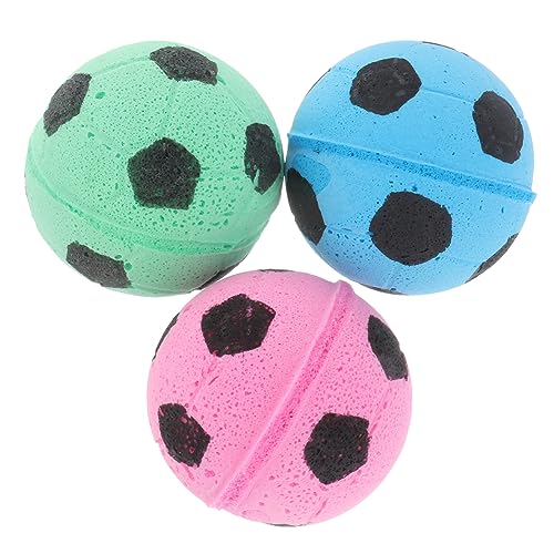 Mikikit 3 Stück Pet-Ball- Kätzchen Plaudern Katzenspielzeug Spielzeugbälle Für Katzen Haustier Katze Fußball Katze Wohnungskatzen Plüsch Drinnen Colorful von Mikikit