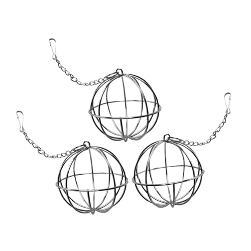 Mikikit 3 Stücke Futterregal Futterspender Für Kaninchen Heufutterstation Für Kaninchen Heuball Aus Edelstahl Heufütterung Futterball Für Kaninchen Hasenheuspender Rostfreier Stahl Silver von Mikikit