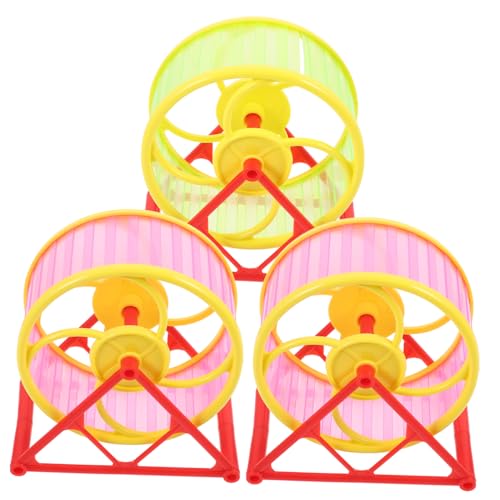 Mikikit 3Stücke Hamster Sportspielzeug Laufrad Für Haustiere Kreatives Fitnessspielzeug Zufälligen Für Hamster Und Kleine Nager von Mikikit