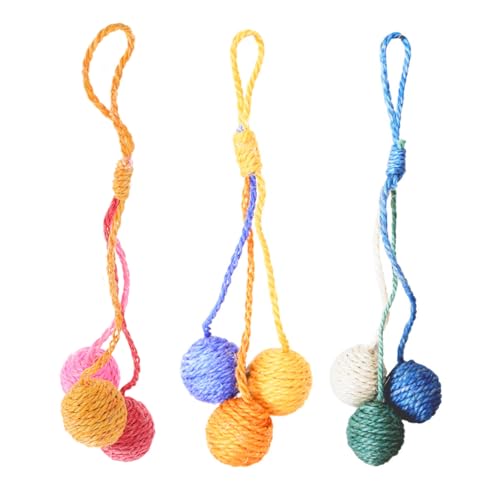 Mikikit 3Stücke Sisal Cat Balls Interaktives Katzenspielzeug für Drinnen Hängende Bälle Bunten Fördert Bewegung und Spielspaß für Kätzchen und Katzen Mehrkatzenhaushalten Mikikit 3Stücke Sisal Cat Balls Interaktives Katzenspielzeug für Drinnen Hängende Bälle Bunten Fördert Bewegung und Spielspaß für Kätzchen und Katzen Mehrkatzenhaushalten von Mikikit