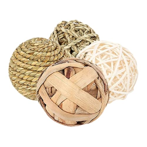 Mikikit 4 Stück Hamster-Takraw-Ball- Hamster nager Käfige für Meerschweinchen Hamsterspielzeug Hamsterkäfig Kauball für Hamster Meerschweinchen-Heuball Stroh Mikikit 4 Stück Hamster-Takraw-Ball- Hamster nager Käfige für Meerschweinchen Hamsterspielzeug Hamsterkäfig Kauball für Hamster Meerschweinchen-Heuball Stroh von Mikikit