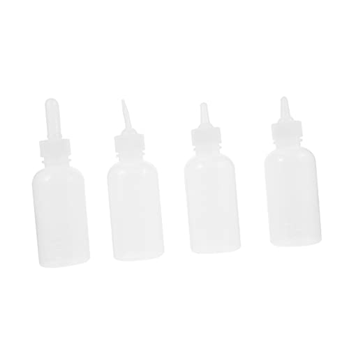 Mikikit 4 Stück Pet-Flasche Klein Futterspender Katzenfutter Milch Fütterung Säuglinge Haustier Pflege Formel Neugeborene Flaschen Babynahrung Neugeborenes Hundefutter Kieselgel von Mikikit