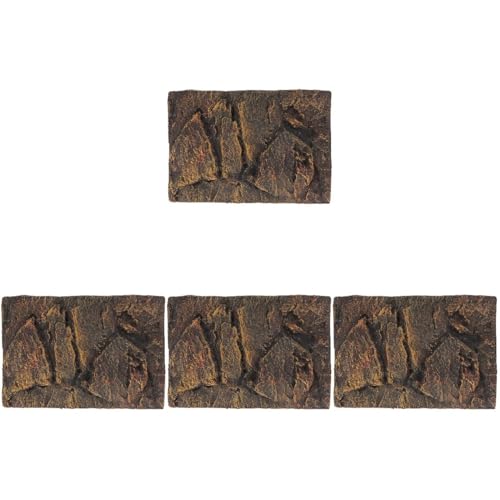 Mikikit 4 Stück Reptilien-Felsen-Terrarium-Hintergrund 3D-Reptilien-Tank-Wand-Hintergrund Lebensraum Aquarium-Dekor Für Spinne Eidechse Chamelon von Mikikit