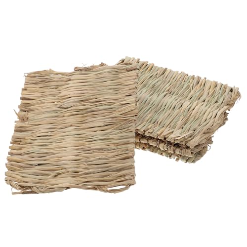 Mikikit 4stücke Grasmatte Für Kaninchen Und Vögel Atmungsaktiv Feuchtigkeitskontrollierend Waschbar Geeignet Für Käfige Und Nester von Mikikit