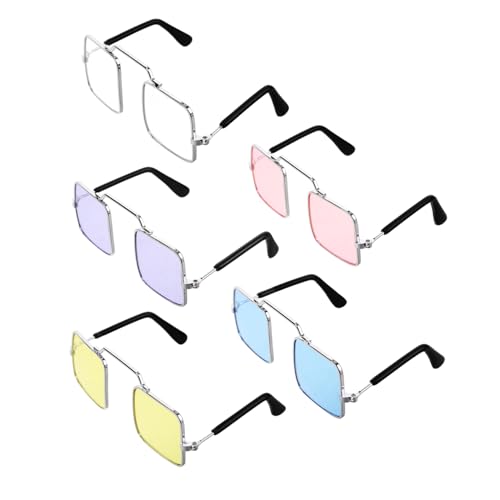 Mikikit 5stücke Kreative Haustierbrillen Für Lustige Leichtgewichtige Und Langlebige Accessoires Für Katzen Und Hunde Farben Zufällig von Mikikit