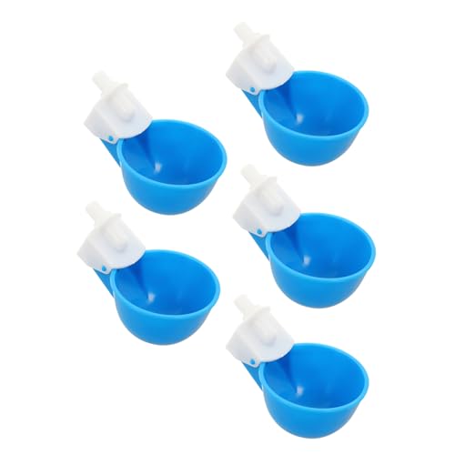 Mikikit 5 Stück Tränkebecken für Geflügel Bauernhof Wasserschale Wasserkühler Hühnerversorgung geflügel tränke Chicken Feeder Taubenschale Wasserspender für den Haushalt pom Blue von Mikikit