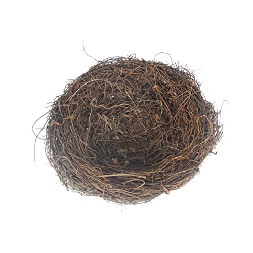 Mikikit 5 Stück Vogelnest-Ornament Verschachtelung klein groß kinderzimmerdeko Easter Decoration gartendeko rostoptik frühlings Dekoration Künstliches Vogelnest Vogel-Rattan-Nest Bambus von Mikikit