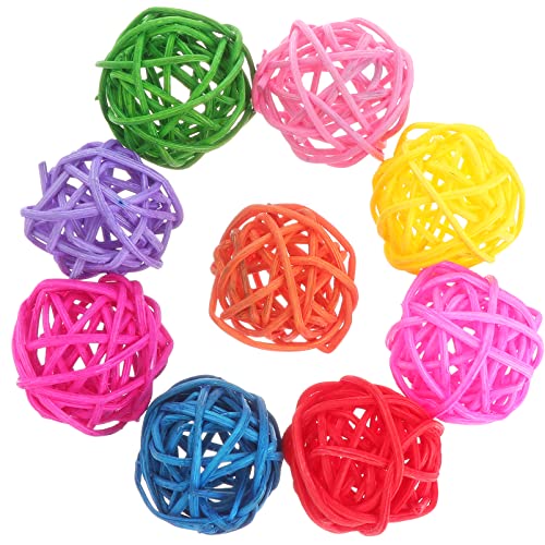 Mikikit 50stücke Rattanball Spielzeug Für Vögel Aus Korbgeflecht Bunte Rattan Bälle Zum Kaufen Für Papageien Natürliches Material Für Haustier Beschäftigung von Mikikit
