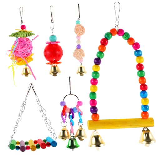 Mikikit 6Stücke Teiliges Papagei Kauspielzeug Lustige Vogelspielzeuge Für Haustiere Hängespielzeuge Für Sichere Und Langlebige Materialien Für Spaß Mikikit 6Stücke Teiliges Papagei Kauspielzeug Lustige Vogelspielzeuge Für Haustiere Hängespielzeuge Für Sichere Und Langlebige Materialien Für Spaß von Mikikit