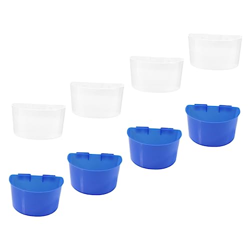 Mikikit 8 Stück Vogel Sandbecher Futterspender Für Papageienkäfige Krähe Taubenfutter Sittich Wellensittich Nymphensittich Vogelkäfig-wassernapf Futterpapagei Birdie Vogel Fütterer Plastik von Mikikit