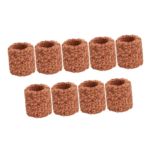 Mikikit 9 Stücke Aquarium Pflanzen Halter Ringe Keramik Filter Media Aquarium Zubehör Aquarium Pflanzen Fixierung Keramik Ring von Mikikit