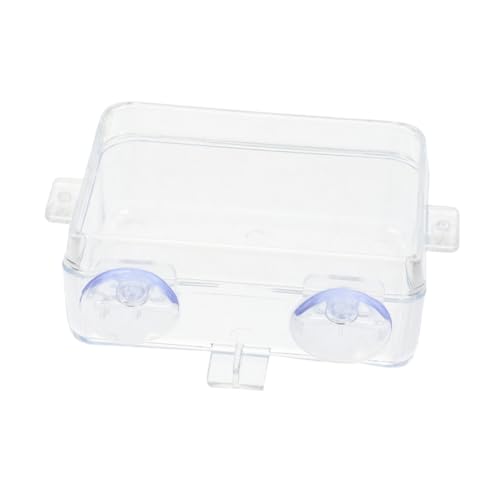 Mikikit Anti-eskapital-wasserbecken Frosch-wasserspender Futterstelle Für Grillen Für Reptilien Reptilienzange Füttern Turtle Panzerzubehör Feeder Transparent Abs von Mikikit