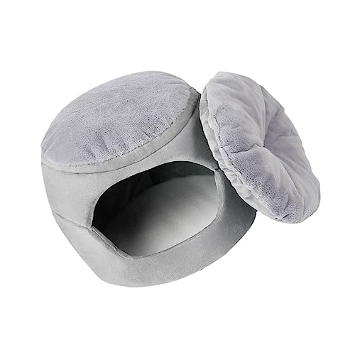 Mikikit Faltbares Haustier Nest mit Warmer Baumwolle Halboffenes Katzen und Kleinhundbett für Winter Schlafsofa für Kleine Wohnungskatzen Gemütliches Indoor Katzenkissen von Mikikit