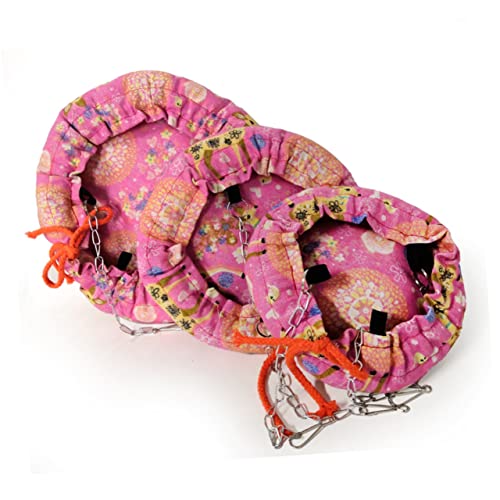 Mikikit Hängematte Für Haustiere Papageienspielzeug Hamsterspielzeug Hamsterbettwäsche Schlafsack Hamsterfutter Papagei Hängende Hängematte Hamsterkäfig Netz Meerschweinchen-hängematte von Mikikit