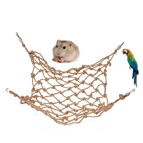 Mikikit Hängematte Für Haustiere Seilstangen Für Papageien Sittichschaukel Für Käfig Strickleiter Für Große Vögel Käfigvogelzubehör Wellensittich Papagei Kletternetz Seilnetz von Mikikit