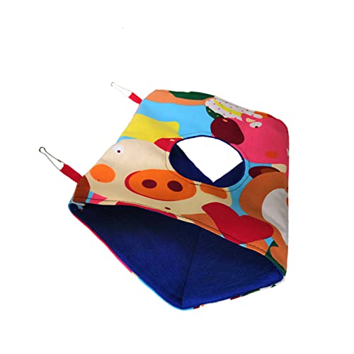 Mikikit Papageien-hängematte Canvas Für Kleine Vögel Bequeme Schlafplatzlösung Im Käfig Warmes Nest Mit Blauer Innenseite Für Wellensittiche Und Conures von Mikikit
