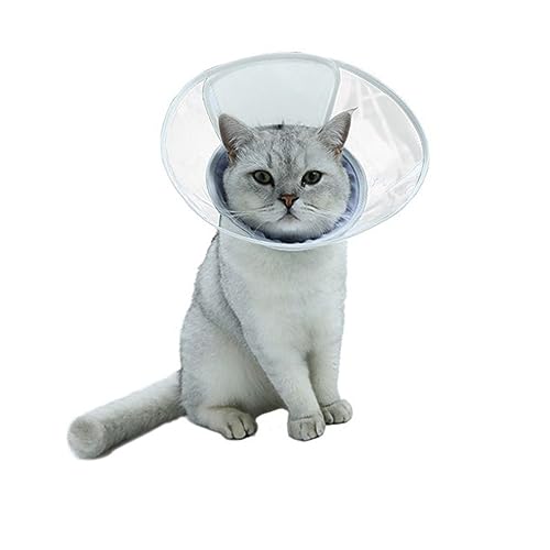 Mikikit Halskrause für Haustiere Transparente Elizabethan für Katzen und Leckschutz und Wundschutz Waschbar und Langlebig nach Operationen von Mikikit