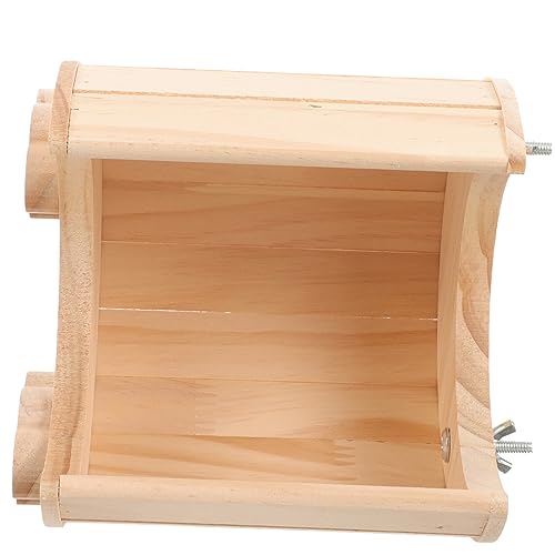 Mikikit Hamster Holzhaus Für Kleine Haustiere Chinchilla Versteck Mondform Und Ruheplatz Für Hamster Und Ratten Langlebig Und Sicher Käfige von Mikikit