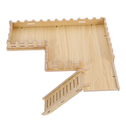 Mikikit Hamster-Holzplattform Hamster Hamster Spielplatz Hamsterzubehör für Käfige Plattformspielzeug aus Holz für Hamster Holzbrett für Hamster Hamsterhäuser hölzern Khaki von Mikikit