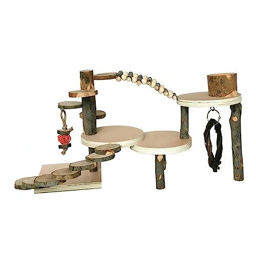 Mikikit Hamster-Kletterleiter Hamster hamsterspielzeug Pet Climbing Ladder Toys for small Animals Hamster Gym Haustier Hamster kletterleiter Holzleiter Mäuseleiter Apfelholz von Mikikit