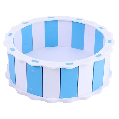 Mikikit Hamsterrad Kleiner Hamsterball Leise ruhiges Hamsterrad drinnen Haustier Hamster hamsterspielzeug Hamster Toy Holzrad Hamster spielt Rad Bambus Blue von Mikikit