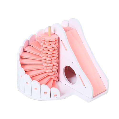 Mikikit Hamsterrutsche Haustier Hamsterbettwäsche Innenstall Hamsterkäfige Kleines Hamsterhaus Hamsterspielzeug Rosa Bambus von Mikikit