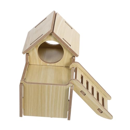 Mikikit Hamsterversteck Hamster-aktivitätsspielzeug Hamster Verbirgt Sich Hamsterspielzeug Aus Holz Hamsterschutzhaus Winterheim Für Hamster Hamsterkäfig Aus Holz Hamsternest Hölzern Khaki von Mikikit