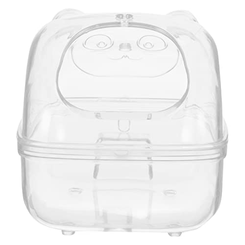Mikikit Hamsterwanne Rennmaus Sandkasten Klares Hamsterbad selbst Wurf groß Hamster-Sandbadeplattform Hamstersandbadbadewanne Badewanne Kleiner Tiertoiletten Plastik Transparent von Mikikit