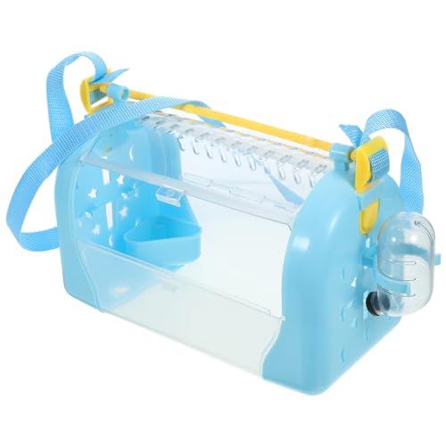 Mikikit Handheld Transparent Hamster Carrier Cage for Small Pets Sturdy Plastic Travel Cage with Water Bottle and Food Bowl for Hiking and Outings von Mikikit