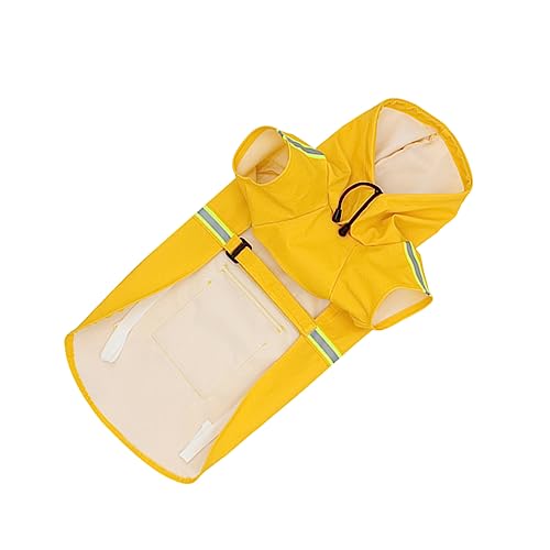 Mikikit Haustier Hund Overall hunderegenmantel Dog rain Jacket hunderegenjacke Regenmantel für Haustiere groß Leicht Regenjacke mit Kapuze für Haustiere Haustier Hund Regenmantel Yellow von Mikikit