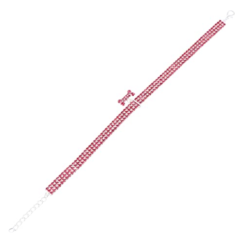 Mikikit Haustier Hundehalsband Haustierzubehör für Hunde Collier Hundehalsband mittel Haustiere hundekragen hundehalstuch Dog Collars Haustierbedarf Haustierhalsband mit Strasssteinen Rosa von Mikikit