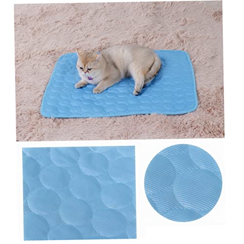 Mikikit Haustier kühle Matte Beheizbares Haustierbett für Katzen Thermal- Selbstheizende Katzenmatte Hundedecke aus Fleece Flauschige hundedecke Sommer kühlbetten Haustierbetthaus Blue von Mikikit