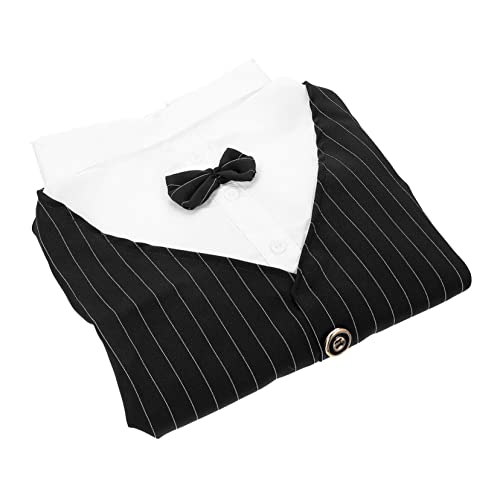 Mikikit Haustieranzug Haustierkleidung Hochzeitsanzug Für Hunde Ups Haustier Formeller Verschleiß Große Kostüme Für Hunde Hund Hochzeitskleid Hundekleidung Smoking Black Polyester von Mikikit