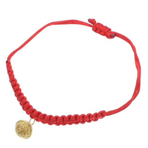 Mikikit Haustierhalsband personalisierte Katzenhalsbänder Halsband Katze Katzenhalsband personalisiert Kätzchenkragen mit Glocke Katzenhalsband aus Samt rotes Seil von Mikikit