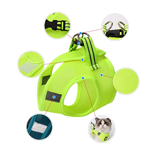 Mikikit Haustierkabelbaum cat Leash Katzenleine Geschirr Weste Leine und drinnen Kätzchenkabelbaum Brustgurt für Katzen Brustgurt für Haustiere Green von Mikikit