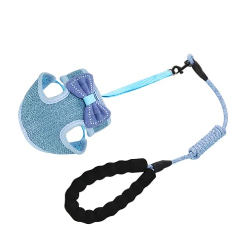 Mikikit Haustierkabelbaum cat Leash cat Harnesses cat Accessories für Katzen zubehör katzenhalsband Kätzchenleiter Leine einstellbar Katzengurt Katzenwestegurt Brustgurt für Katzen Blue von Mikikit