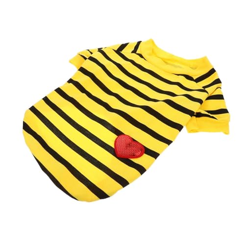 Mikikit Hemd Cool Gestreiftes Haustierkostüm Ärmellos Für Entzückendes Hundeshirt Outdoor-Haustier-Sweatshirt Streifen Party Hunde-Outfit Welpe Mutter Größe Tee Baumwolle von Mikikit