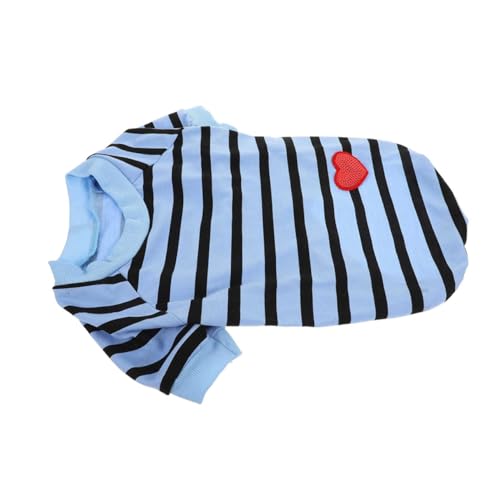 Mikikit Hemd für Hund Welpe Hunde Streifen Größe waschbarer Haustierkleidung Atmungsaktive Haustier-Shirts Katzen-Sweatshirt Heimtierbedarf Baumwolle Blue Mikikit Hemd für Hund Welpe Hunde Streifen Größe waschbarer Haustierkleidung Atmungsaktive Haustier-Shirts Katzen-Sweatshirt Heimtierbedarf Baumwolle Blue von Mikikit