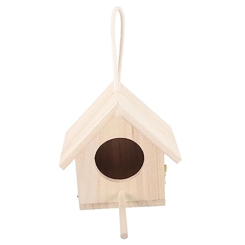 Mikikit Hölzernes Vogelhaus Für Garten Und Kleines Nistkästchen Für Sittiche Und Kleine Und Sicherer Rückzugsort Einfache Für Draußen Und Drinnen von Mikikit