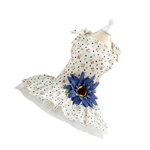 Mikikit Hund Kleid Tuch Dog Costume hundekleidung hundekleider hundebekleidung Dog Clothes Hochzeit Haustier französische bulldoggenkleidung Party-Hund-Spitzenkleid Blue von Mikikit