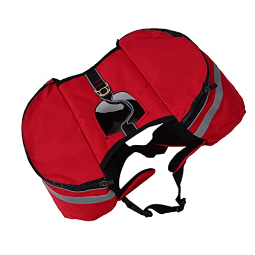 Mikikit Hunde -Rucksack Dog travel Bag Dog Backpack hundezuggeschirr Hundecamping-Rucksack Hundegeschirr Hundeträger hundetasche träger Leicht Hunderucksack Camping Rucksack für Hunde rot von Mikikit