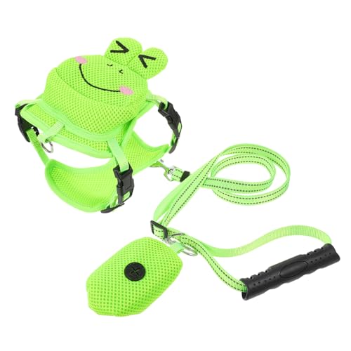 Mikikit Hundegeschirr Haustier Hündchen Tragen Zurück Welpengeschirr Träger Rucksäcke Zubehör Tasche Gehen Rucksack Weste Hundeseil Green von Mikikit